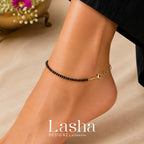 Karimani Minimal Black Bead Anklet