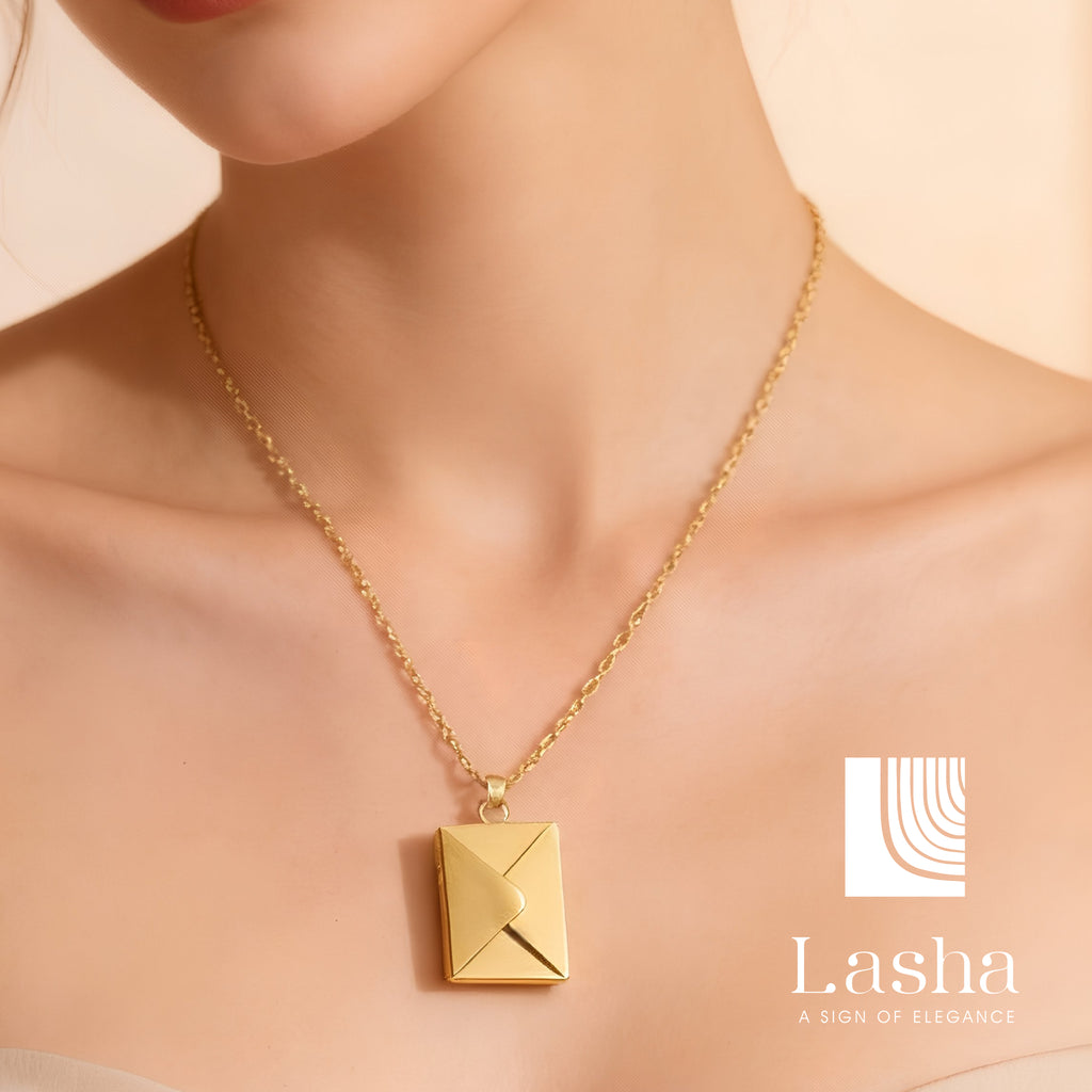 Envelope Locket with "Love You" Secret Message