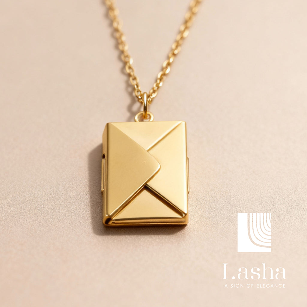 Envelope Locket with "Love You" Secret Message