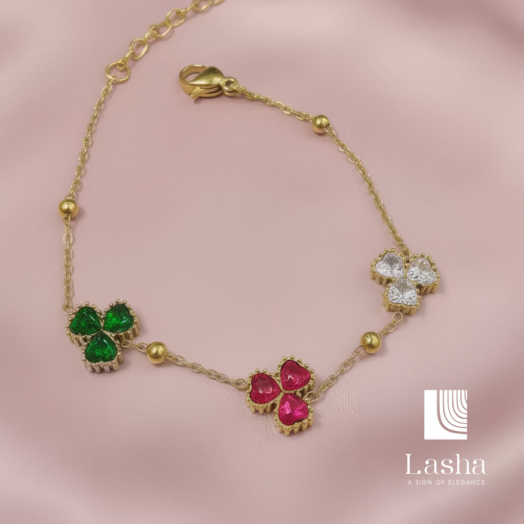 Trinity Heart Bloom Bracelet.