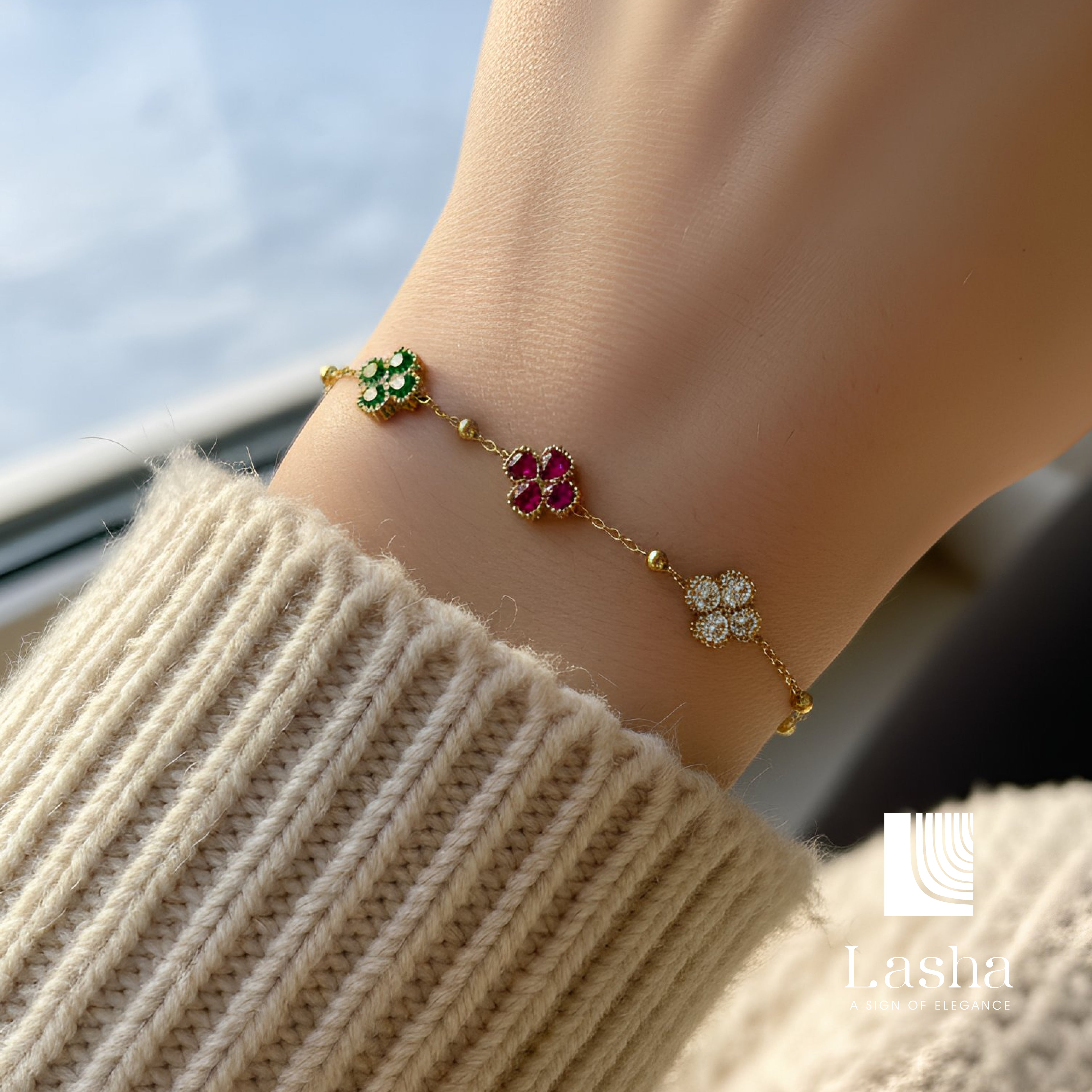 Trinity Heart Bloom Bracelet.