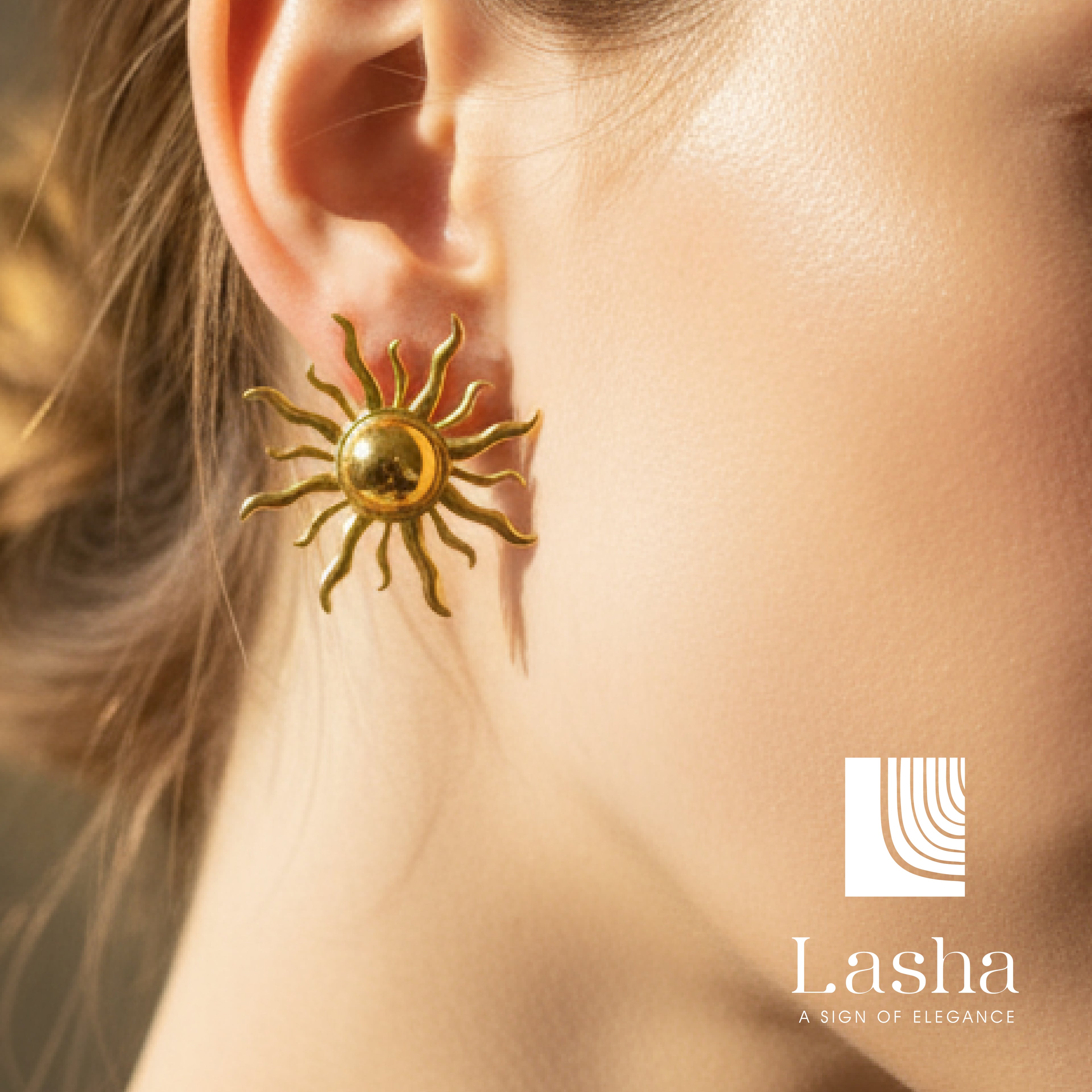 Sun Statement Earrings - Stud Earring